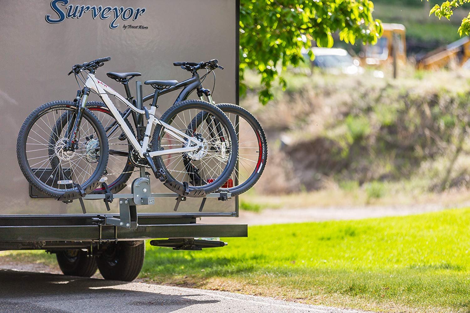 bike rack on caravan spare wheel